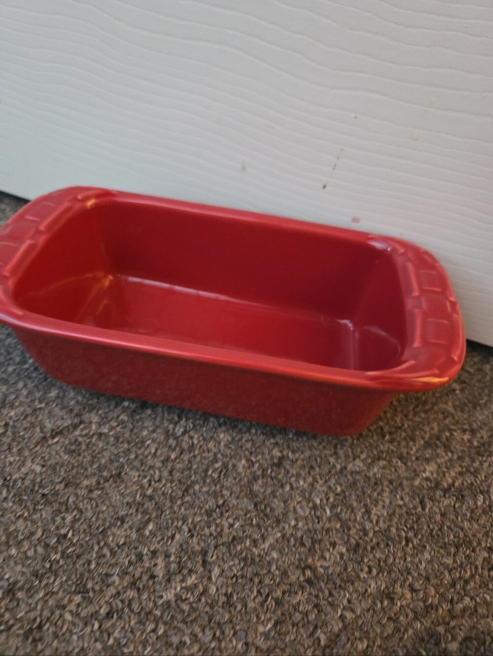 Pottery Dish Small Loaf Pan Longaberger Tomato Paprika Red 7.5 inch Woven Tradit